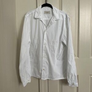 Officine Générale White Cotton Eros Floral Embroidered Shirt – Made Portugal M